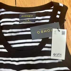 Piombo Monochrome Striped Sleeveless Top
